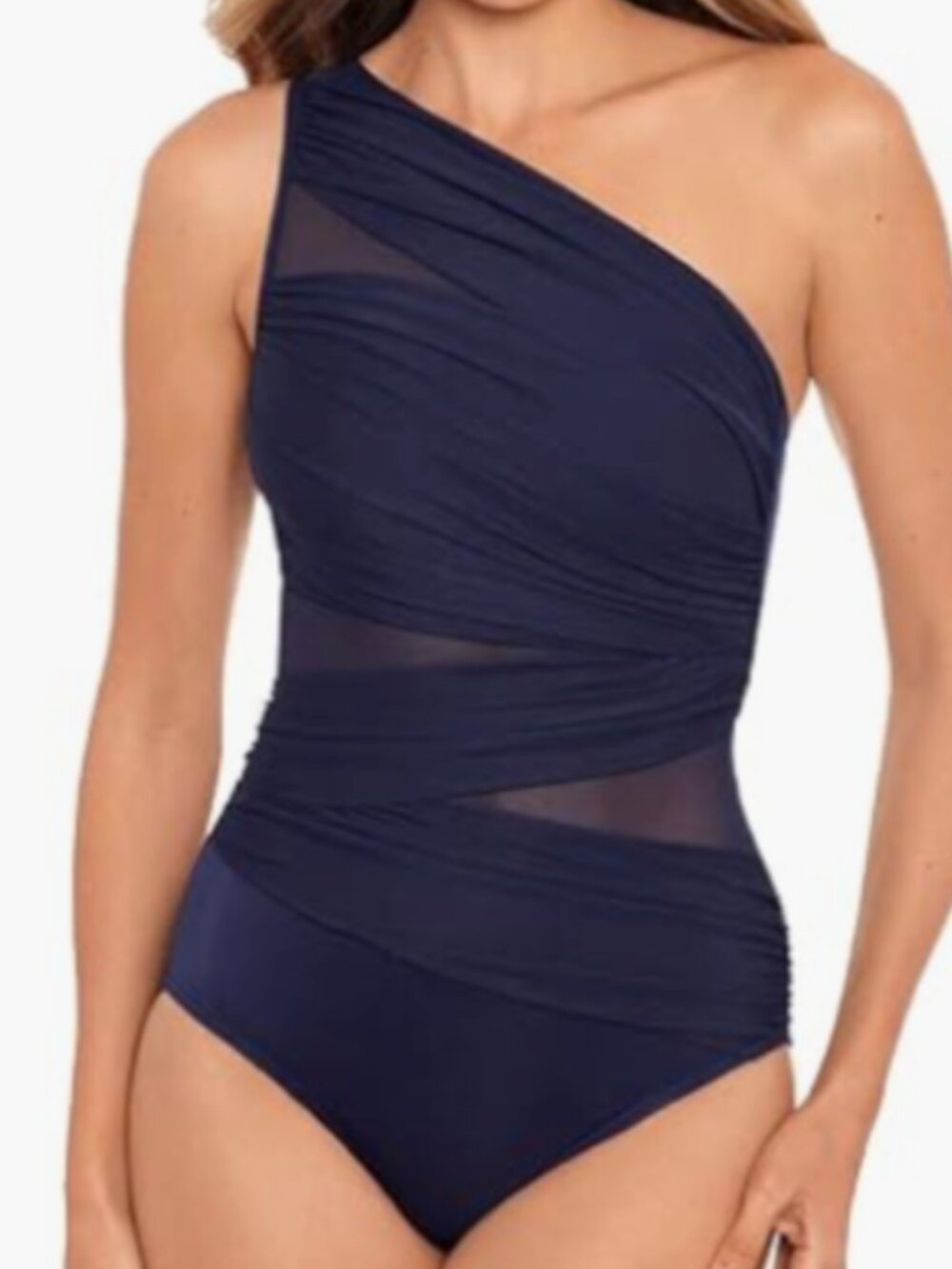 Miraclesuit Women's Slimming Swimwear One Shoulder One Piece Size 10 - 8472
